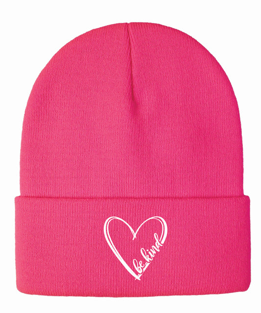 Pink Toque With just be kind embroidered logo